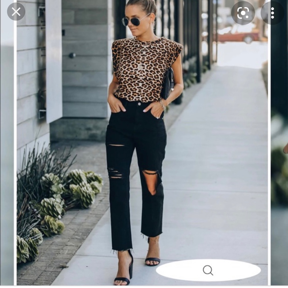 Leopard Muscle tank sweatshirt